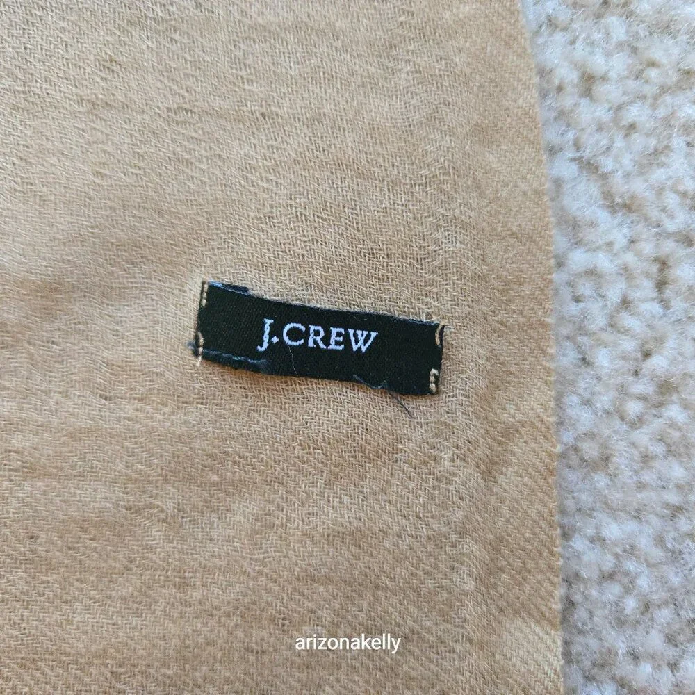 J. Crew Wool Scarf Ombre Gradient Tan to Cream